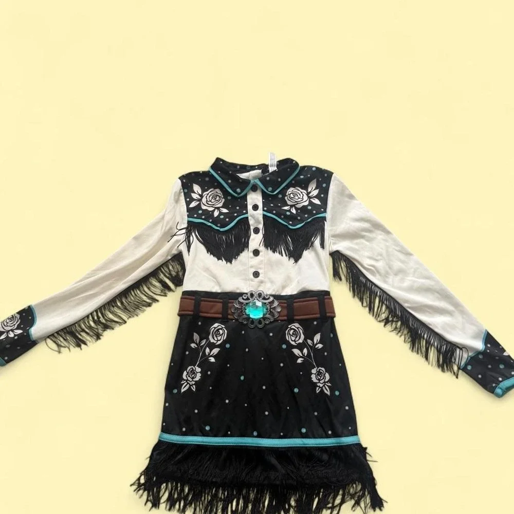 Girls Western Rodeo Costume Dress- Size Medium. 5-8 years